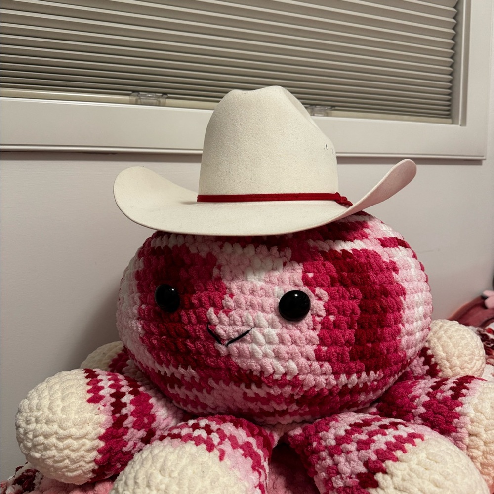 SMITH red and white Cowboy Hat